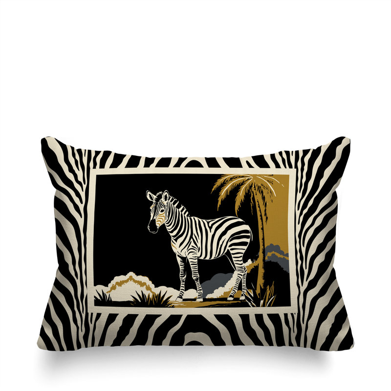 Oreiller rectangulaire réversible intérieur / extérieur Malboro, Rectangle H 18 po x l 25 po, Noir