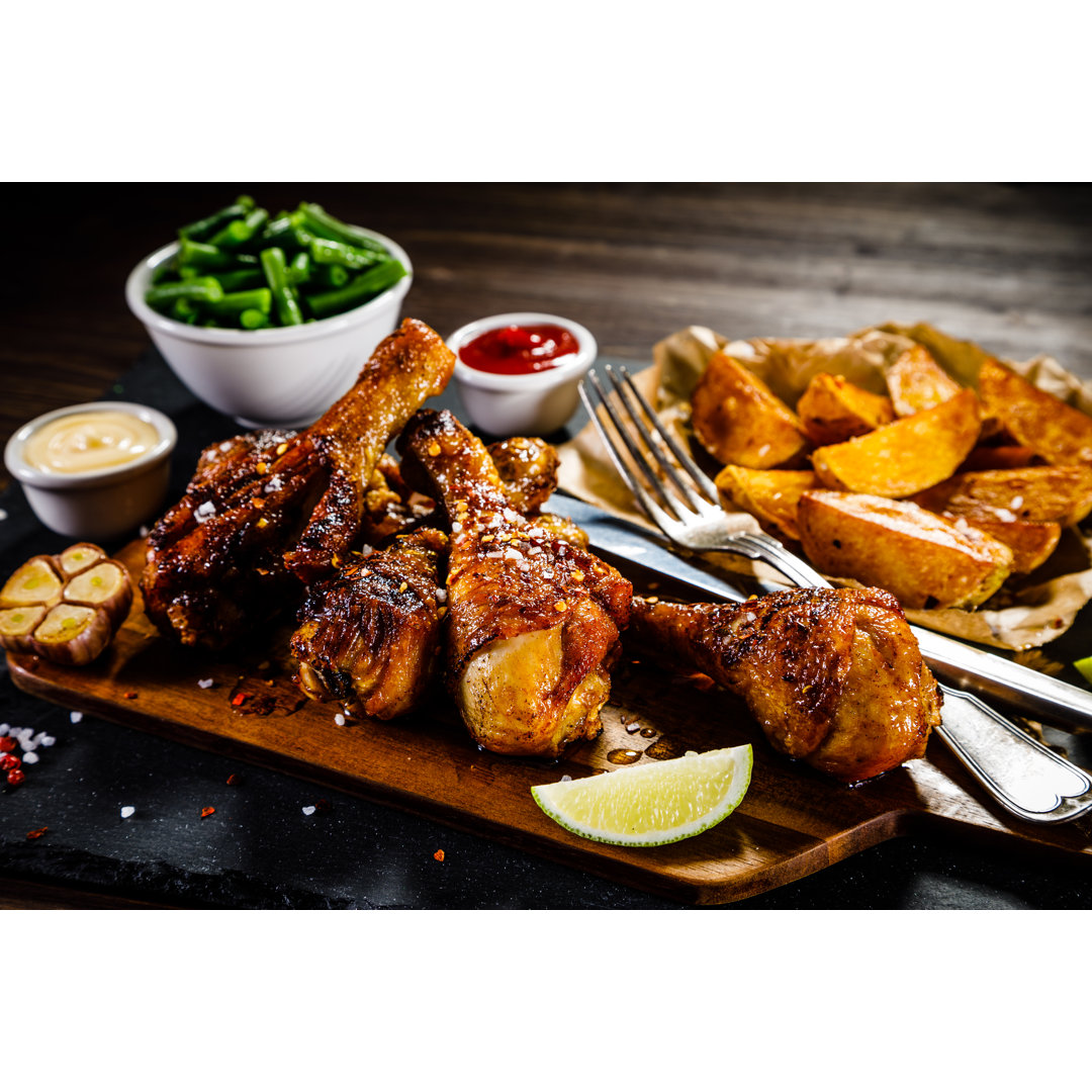 Roast Chicken - Wrapped Canvas Print