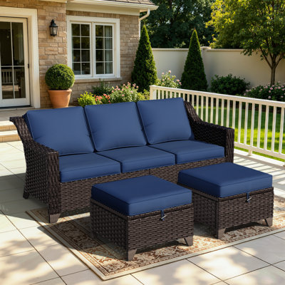 Aleira 77'' Wide Wicker Outdoor Patio Sofa
