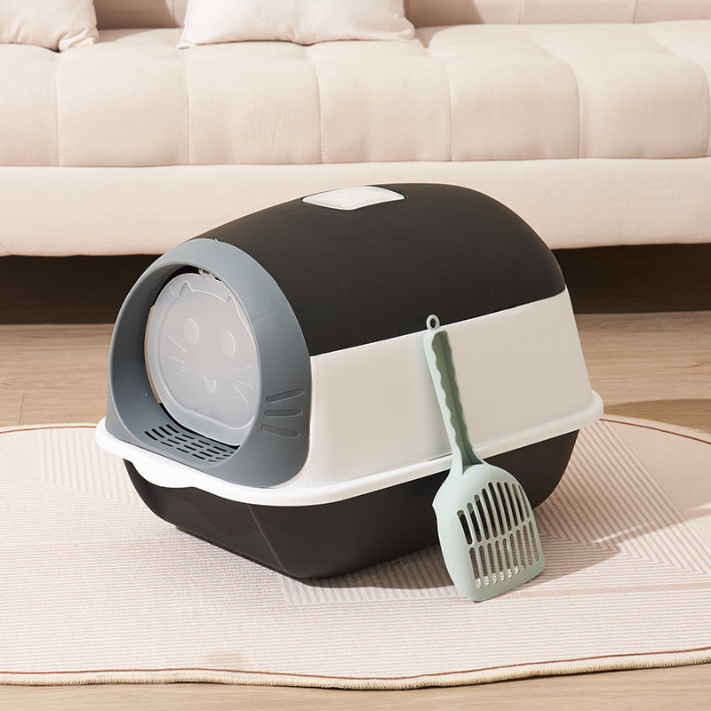 Polyethylene Plastic Enclosed Litter Box with Scoop