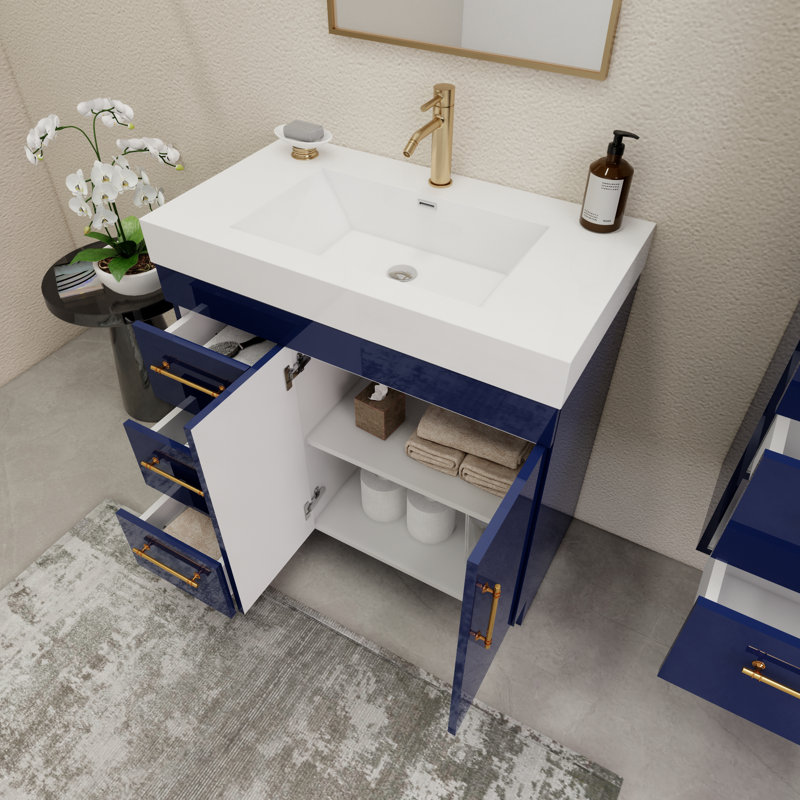 36" Single Bathroom Vanity Set, Night Blue