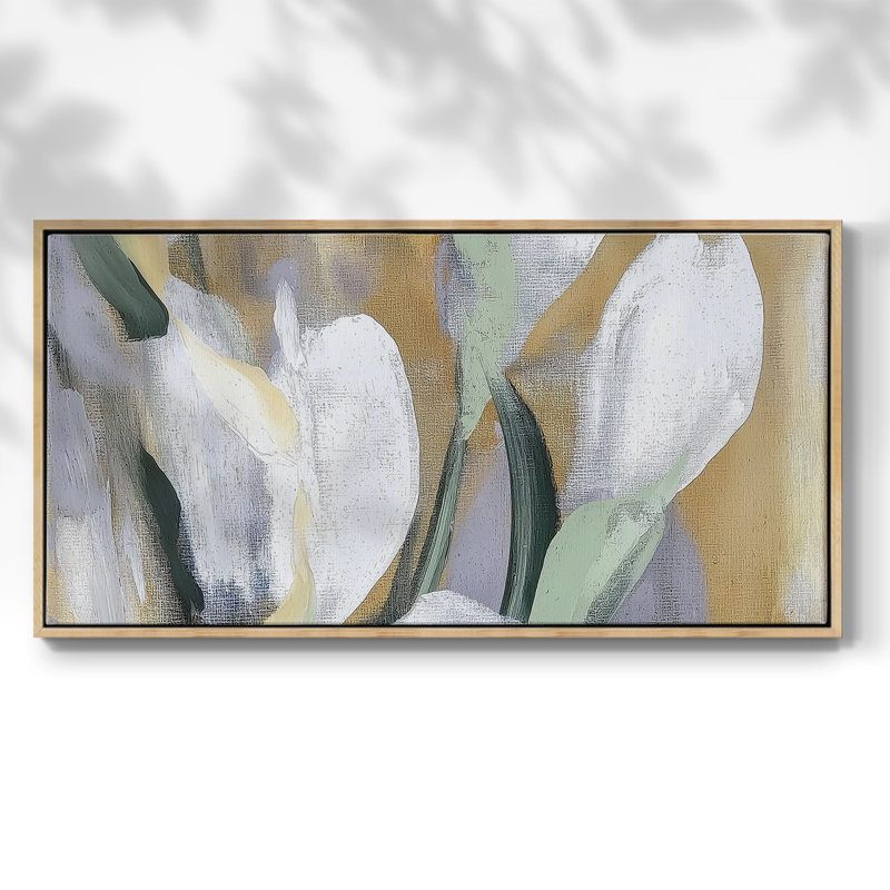 Botanical Series-CCSCXXIV- Toile tendue avec châssis tendue, prête à être accrochée, H 17 po x l 33 po, Naturel