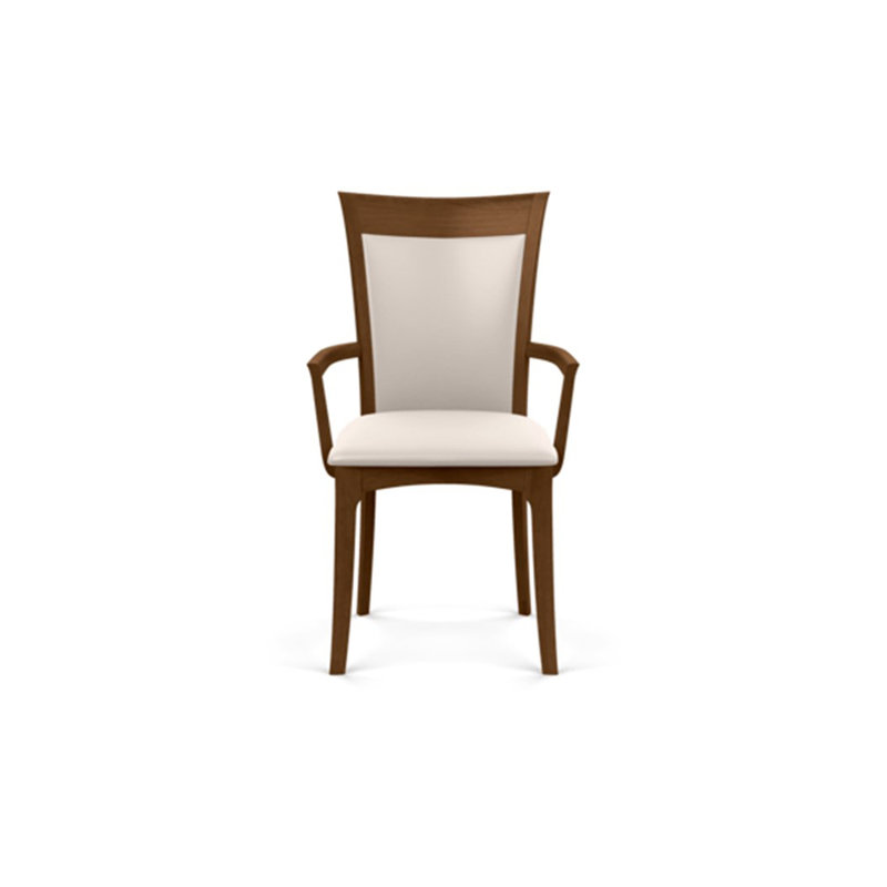 Morgan 19.25'' H Upholstered Armchair, Saddle Cherry, White