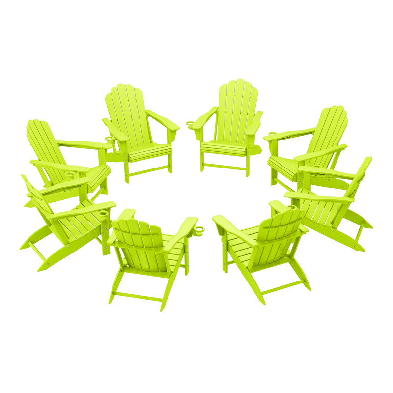 Chaise Adirondack d'extérieur en poly (ensemble de 8), Vert citron