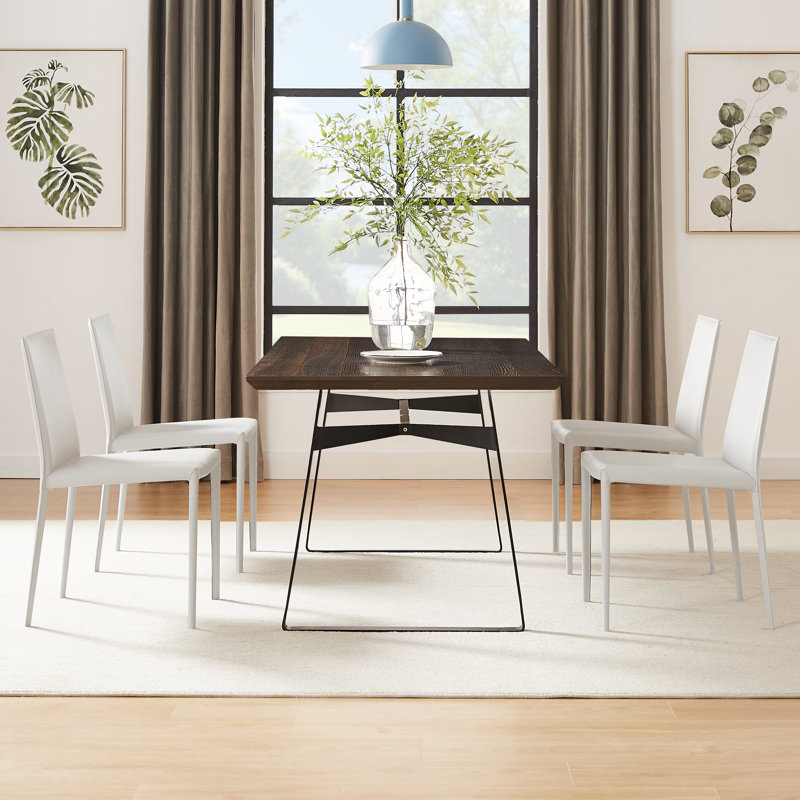 Kurland Sperazza Leather Upholstered Dining Chair, White