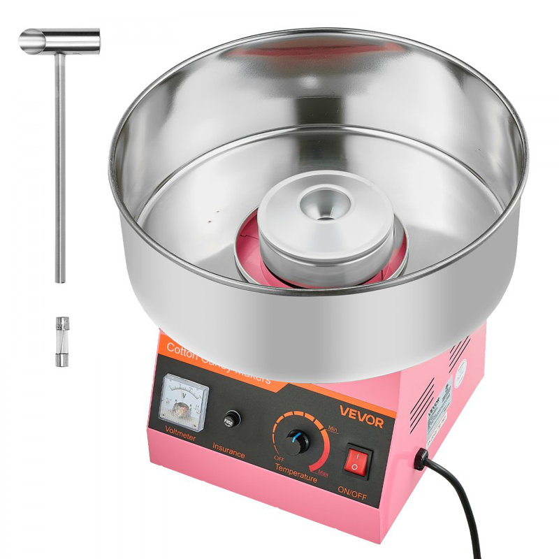 Machine à barbe à papa commerciale en acier inoxydable, Rose
