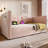 Upholstered Twin Size Daybed, Hydraulic Storage Twin Bed Frame With Usb & Type-C Charging, Bed Frame With Wooden Slats And Tufted Sofa Back, Velvet (Without Mattress)-1560710576