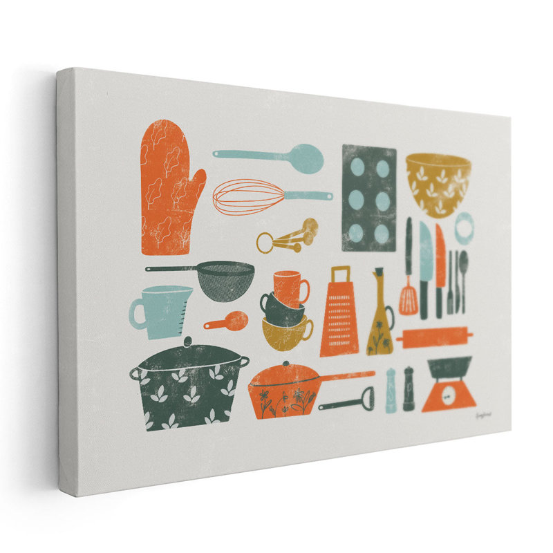 Retro Kitchen I - reproduction d'art sur toile, H 16 po x l 24 po