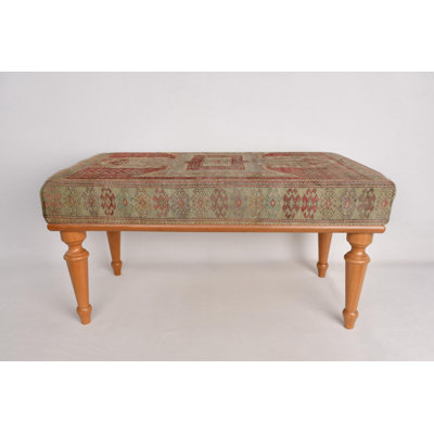 Kilim Pattern Bench, Coffee Bench, Ottoman Bench, Upholstered Bench, Turkish Rug Bench, Kilim Bench, Home Decor Bench, Handmade Bench