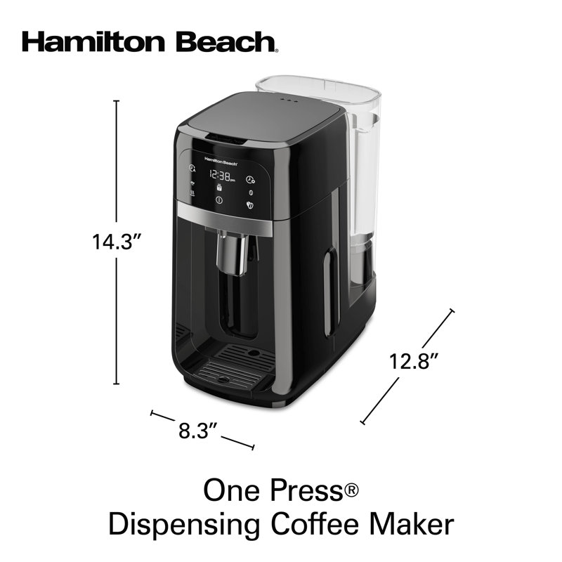 Cafetière à une pression Hamilton Beach, 14 tasses, Noir / argenté