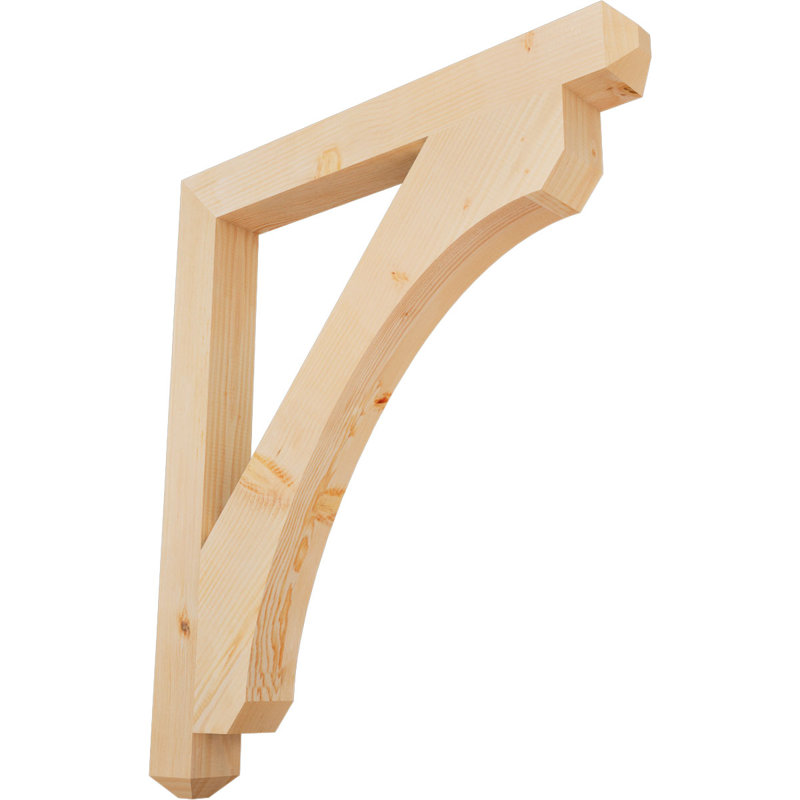 H Support en bois / corbeau, H 42 po x l 3,5 po x P 36 po, Douglas (lisse)