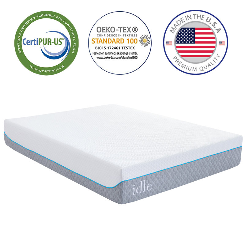 Matelas en mousse à mémoire de forme moyenne de 12 po Osawatomie dans une boîte, CertiPUR-US, Très grand californien