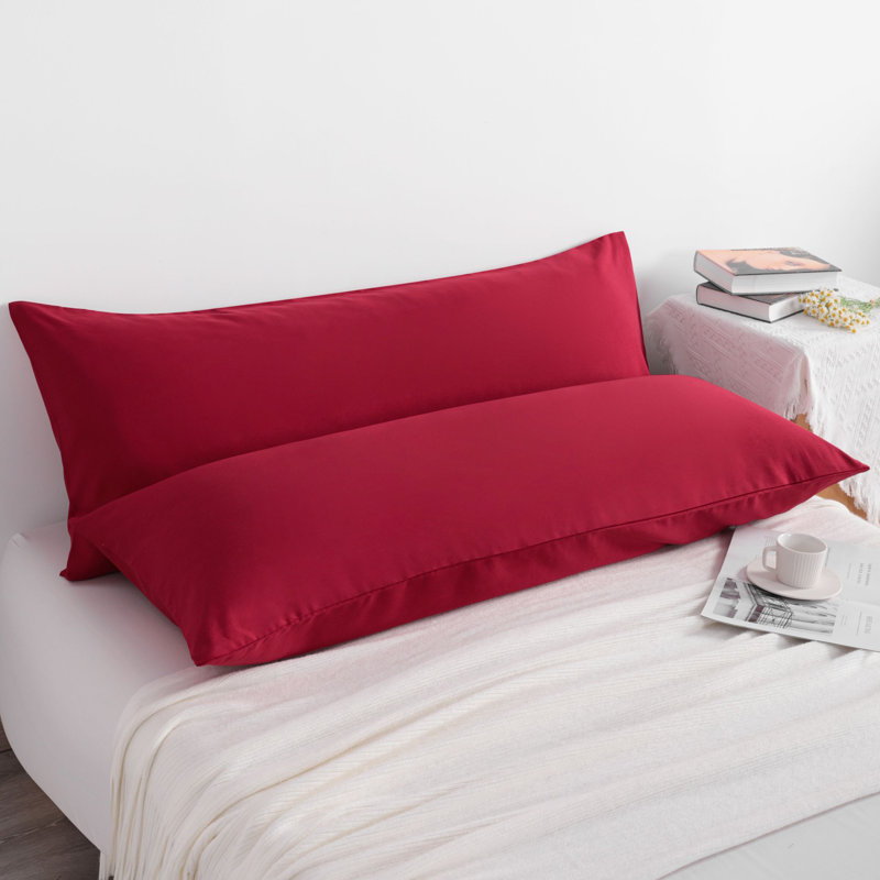 Taie d'oreiller corporelle en microfibre hypoallergénique 2 pièces, Vin rouge