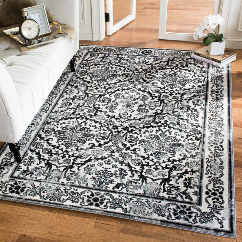 Tapis oriental ivoire / gris Alessia, Rectangle 11 pi x 15 pi