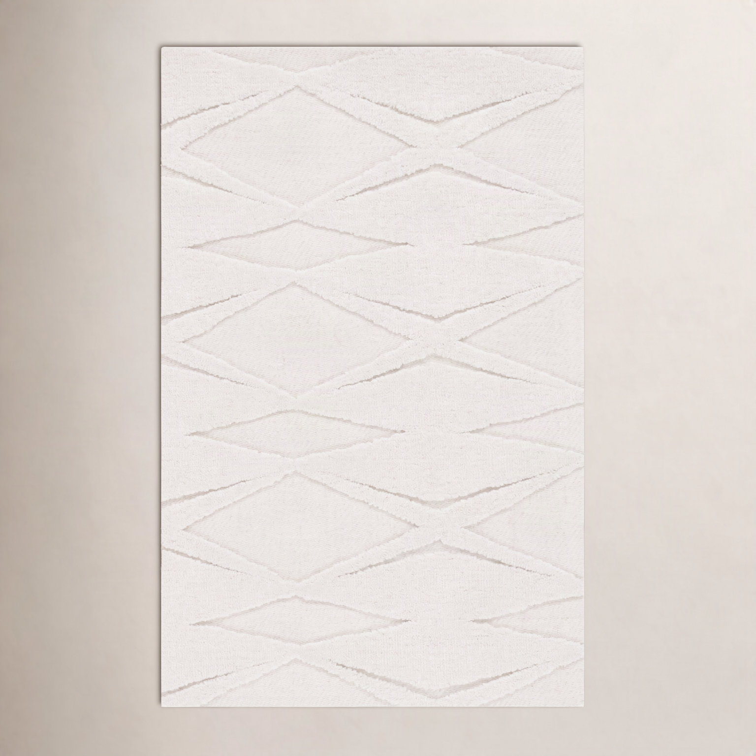 Elphia Ivory Hand-Tufted Wool Rug, Rectangle 4' x 6'
