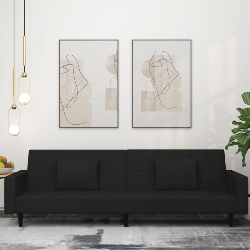 Ruo Upholstered 86.6'' Sofa, Black Velvet