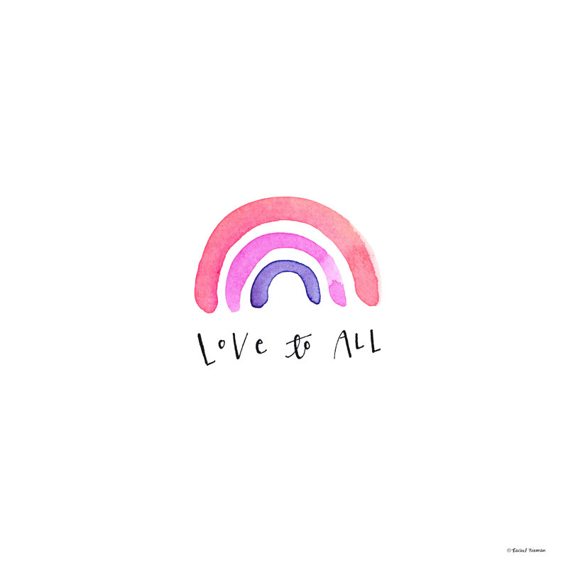«Love to All» par Rachel Nieman - reproduction, H 12 po x l 12 po, Toile tendue