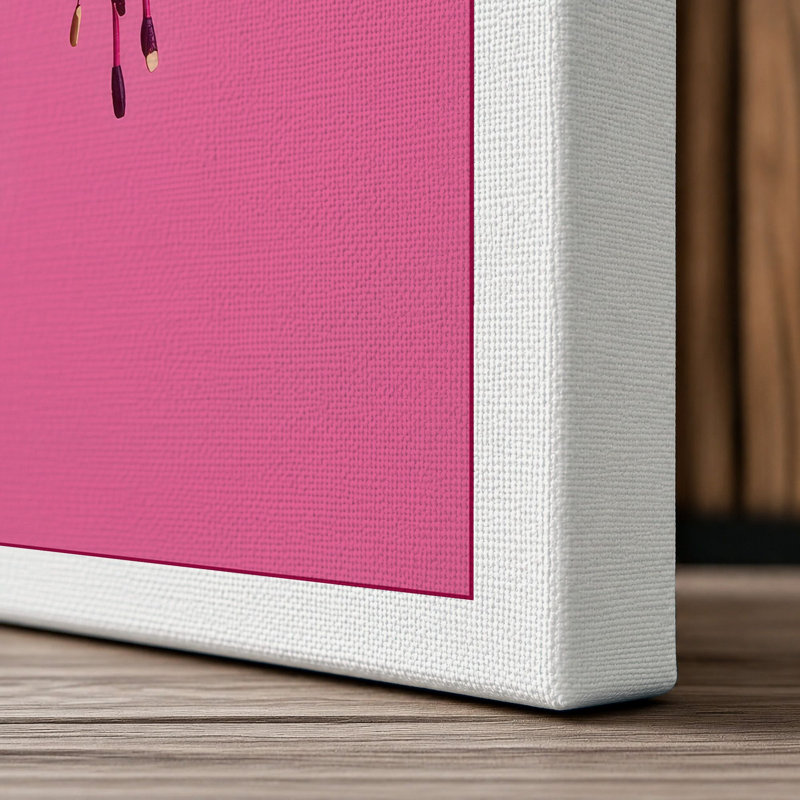 Fuchsia Blooms Botanical - Wrapped Canvas, 18x12 - 45.7 x 30.5 cm, White Border