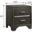 Élégante table de chevet grise avec 2 tiroirs et système de fermeture protégé 2 pour la chambre à coucher