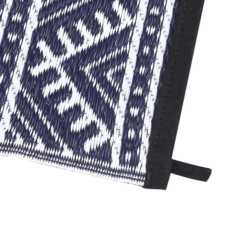 Tapis d'extérieur imperméable à l'eau pour l'extérieur, Marine, Rectangulaire 8 pi x 10 pi