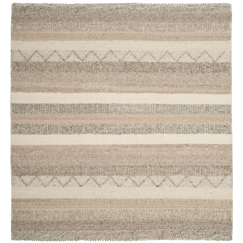 Striped Hand Woven Area Rug, Square 213 cm