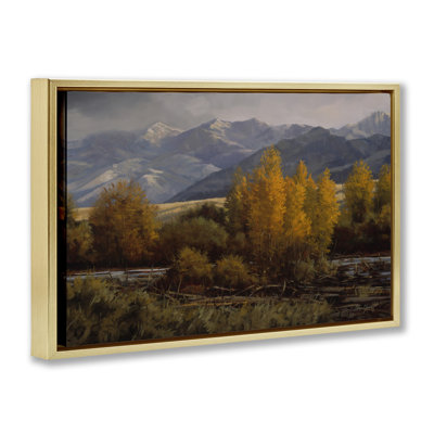 Morning In Montana Mountains Framed Floater Canvas Wall Art, design by Paco Young