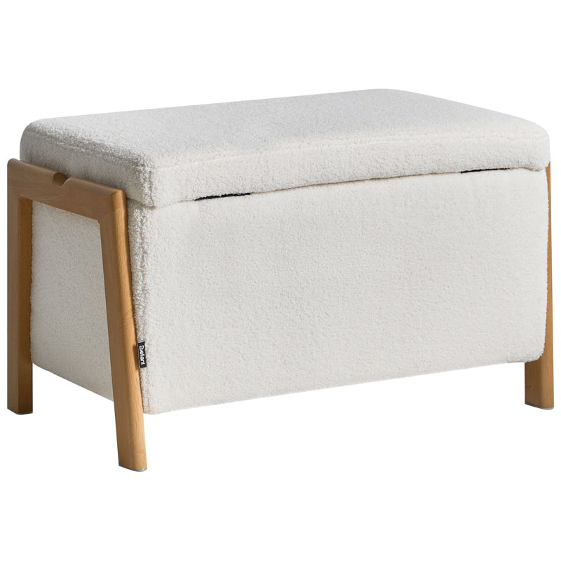 EDLAND Upholstered Plywood Storage Bench, White