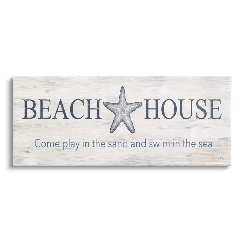 «Beach House Come Play Nautical Expression» par Annie Lapoint, L 24 po x H 10 po
