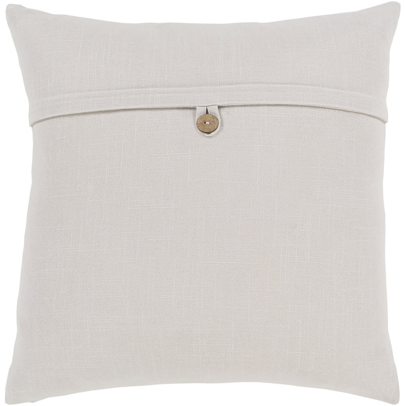 Gyuri Modern Cotton Throw Pillow Cover, 20" x 20", Off White