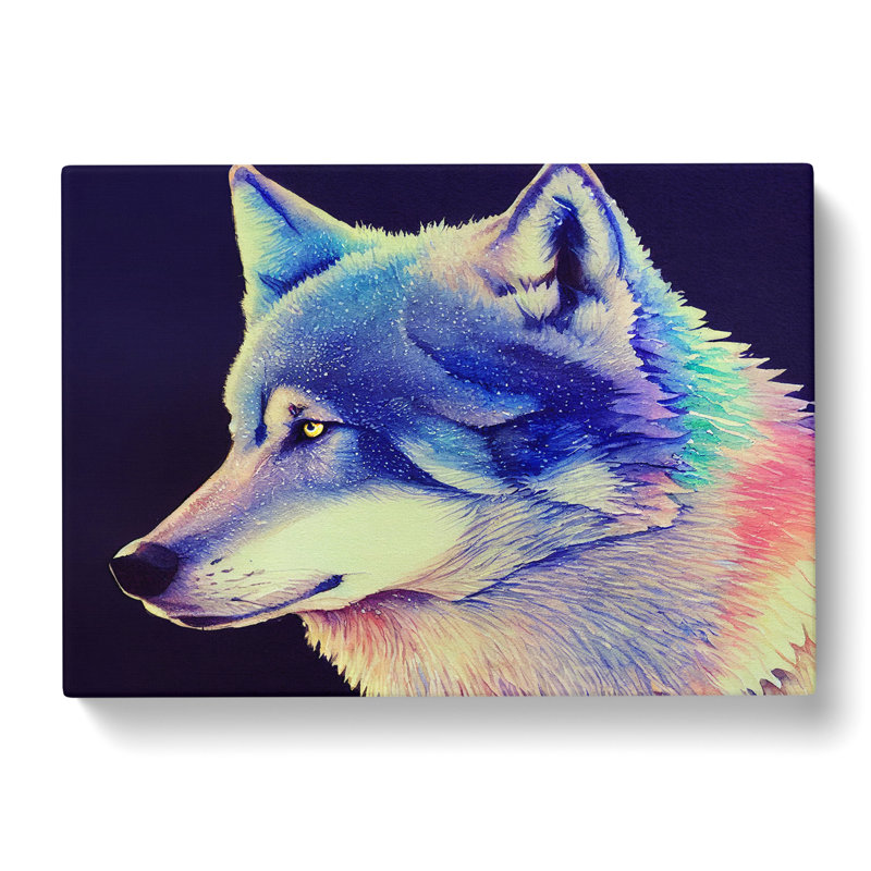 Wolf Watercolour Vol.2 - Wrapped Canvas, 35cm H x 50cm W x 3cm D