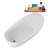 68" Streamline Soaking Glossy White Acrylic Freestanding Bathtub, Bamboo Tray, Drain-103682516