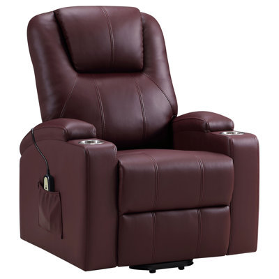 Upholstered Power Lift Massage Recliner