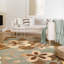 Tapis à motif floral brun-1629659498