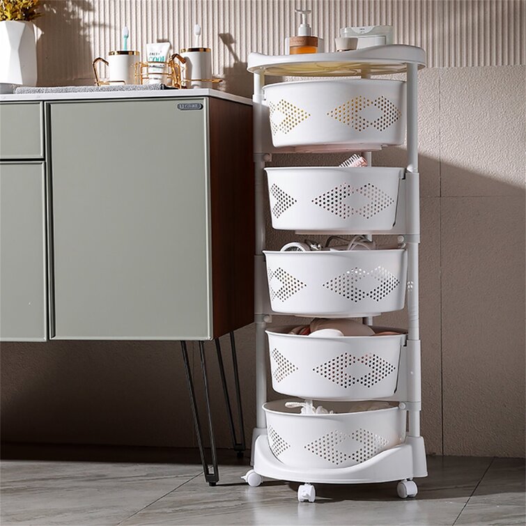 Bowland 5 Tier Round Rotating Storage Shelf Rebrilliant