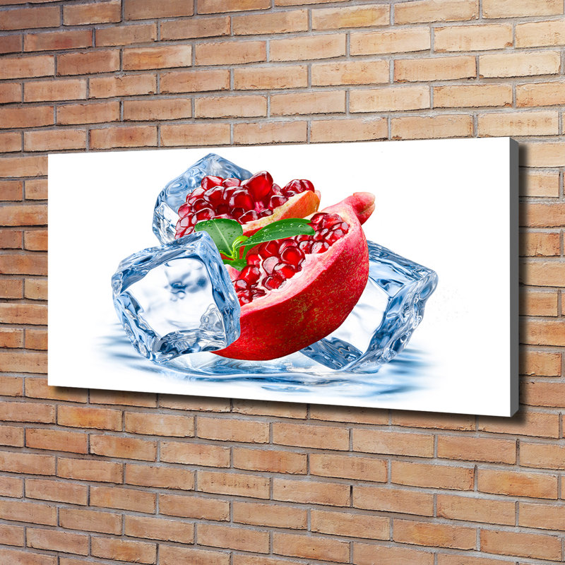 Pomegranate With Ice - Wrapped Canvas Print