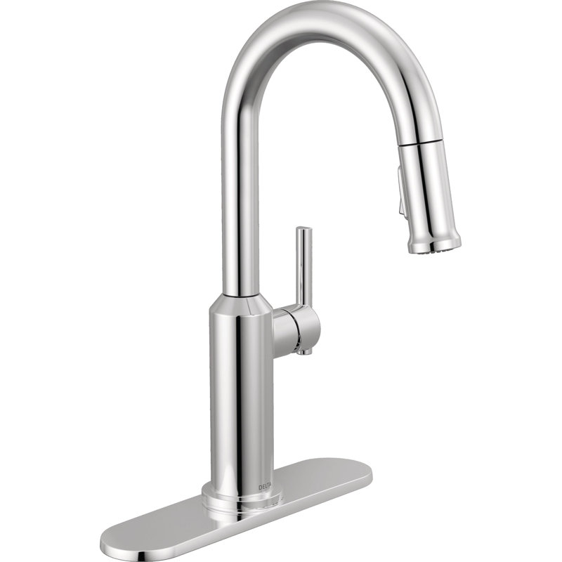 Single Handle Pull-Down Bar/Prep Faucet, Lumicoat Chrome