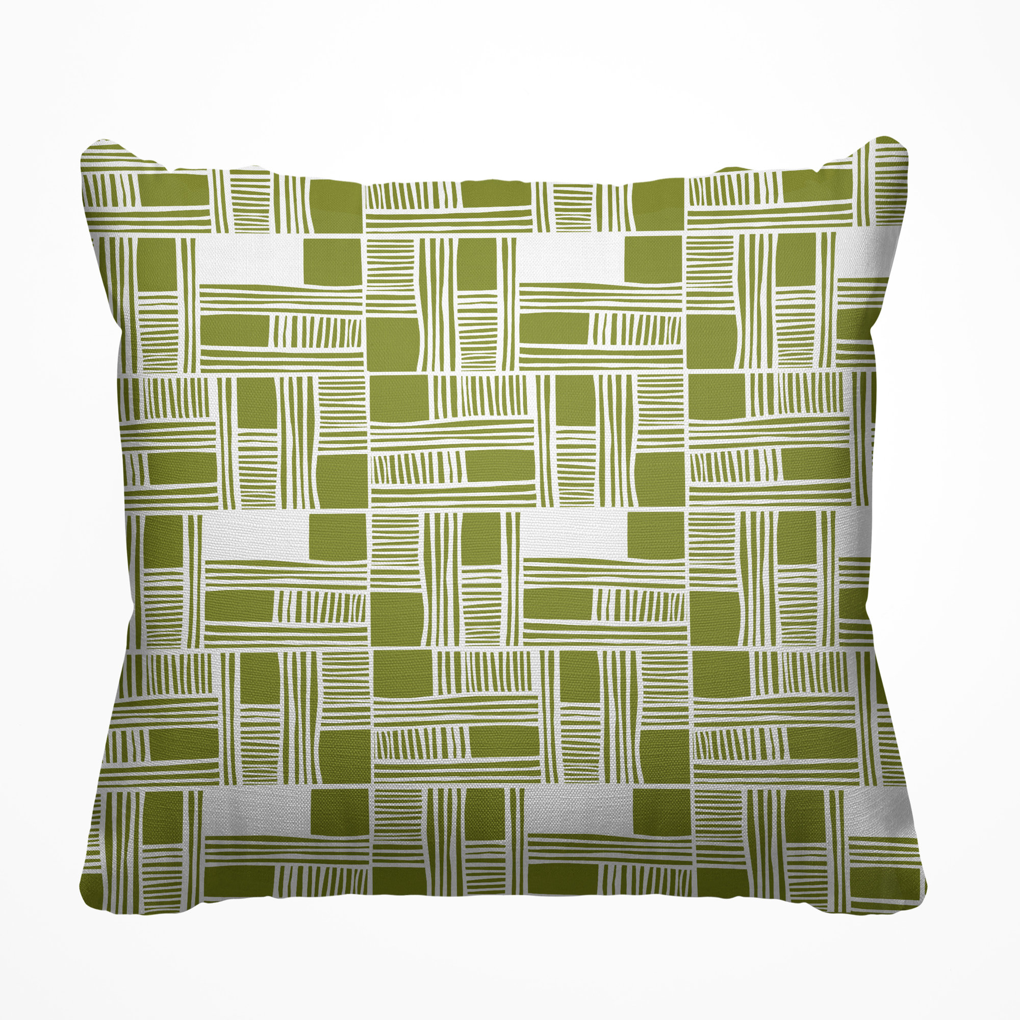 Kapri Indoor/Outdoor Throw Pillow, 15" x 15", Olive, Square