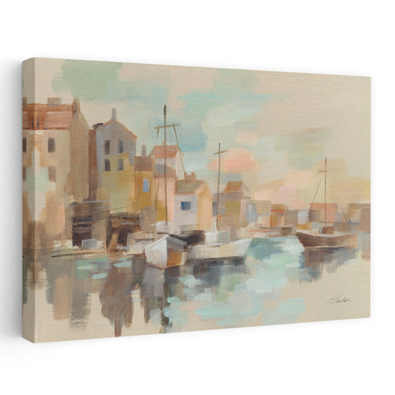 Murano lever de soleil bord de mer brun, H 48 po x l 32 po