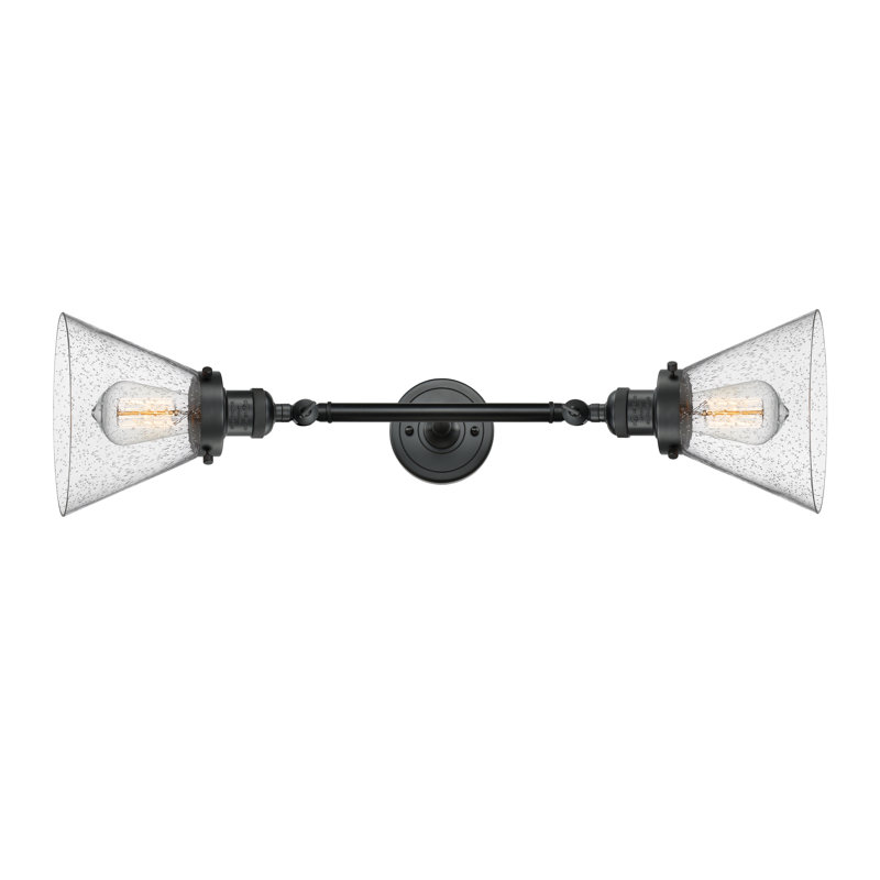 Éclairage pour meuble-lavabo 2 lumières rétro Lavalley, DEL, Noir mat, Grainé