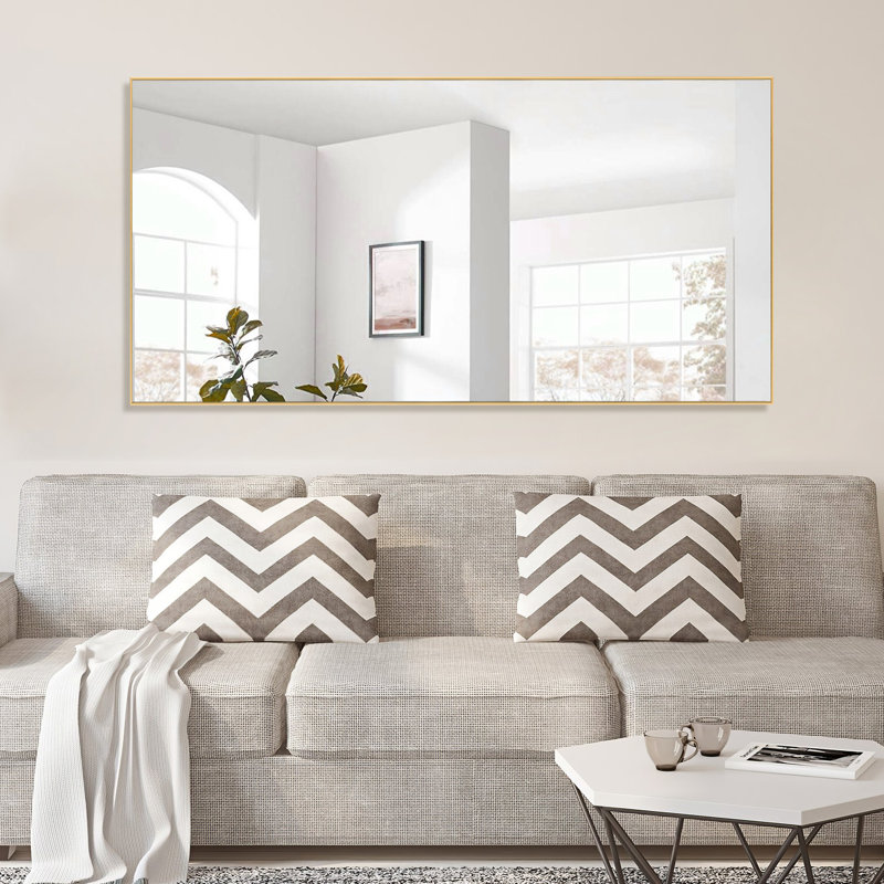 Talma Wood Flat Mirror, 51" H x 32" W, Gold