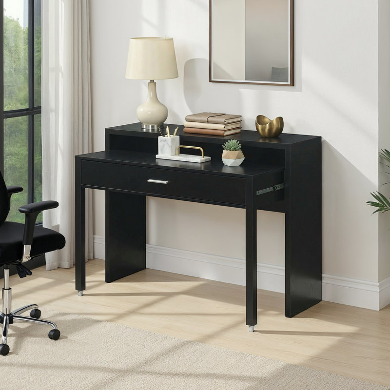 Binca Writing Desk with Drawer, Black