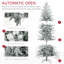 Arbre de Noël artificiel 7,5 pi avec 7,5 branches de neige floquées, 350 lumières claires jaunes chaudes, ouverture automatique, ampoule supplémentaire