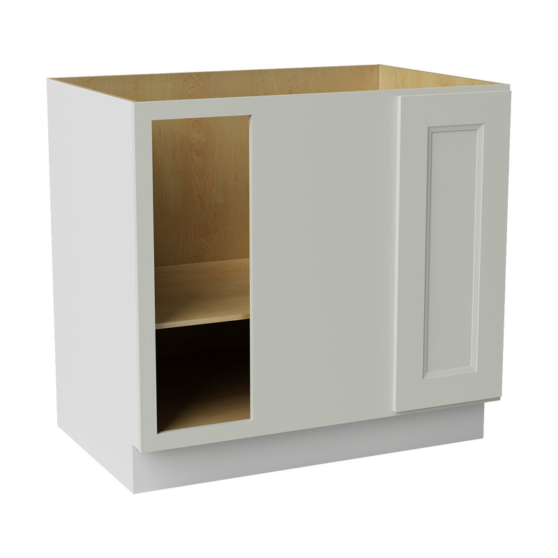 Armoire d'angle à base basse, Double shaker Laguna Grey, L 36 po x H 34,5 po x P 24 po