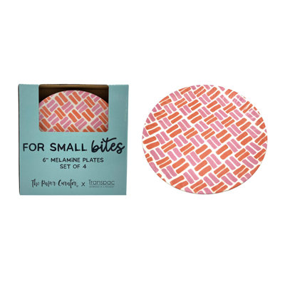 Melamine Plaid App Plates Set of 4 Home Decorations Spring
