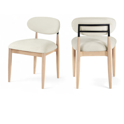 Chaise d'appoint de salle à manger rembourrée en tissu Eligah Performance