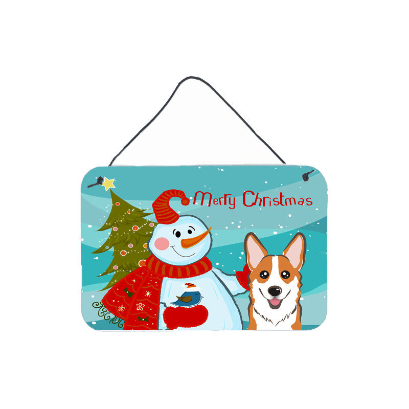 Snowman Graphic Art on Plaque, Corgi 1