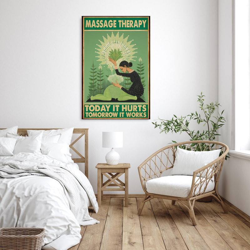 Laleh, massage thérapeutique sur toile, impression, H 20 po x l 16 po x P 1,25 po
