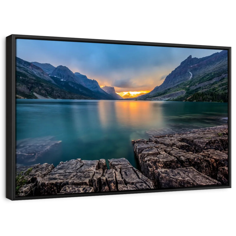 «St Mary Lake Montana», reproduction sur toile, H 25 po x l 37 po