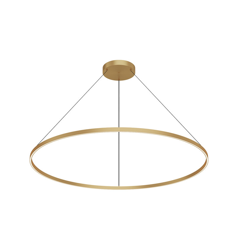 Luminaire suspendu 1 lumière Cerchio, Or brossé, H 1,5 po x l 59 po x P 59 po