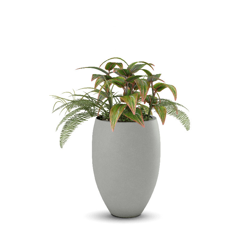 Brandy Concrete Planter, Dover Blue, 28" H x 22" W x 22" D